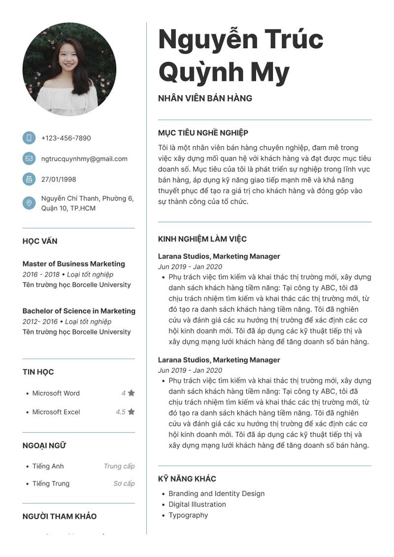 Modern Blue Sidebar